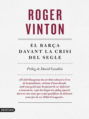 cover image of El Barça davant la crisi del segle